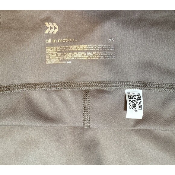 All In Motion Everyday Soft Style High-Rise 7/8 Leggings Pockets Taupe 4X NEW - Picture 9 of 10